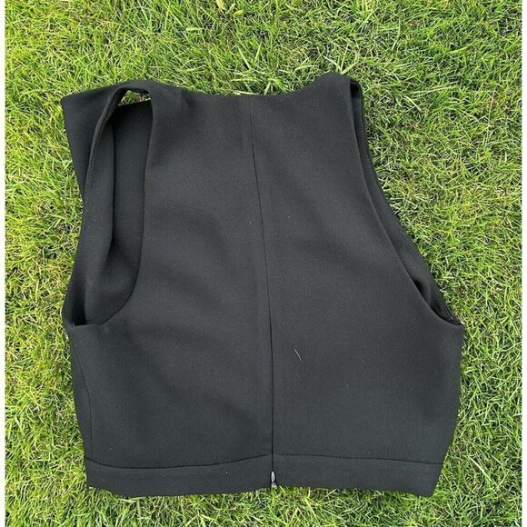 Zara Women's Flowy Neckline Sleeveless Blouse Top Solid Black Small - Picture 5 of 5